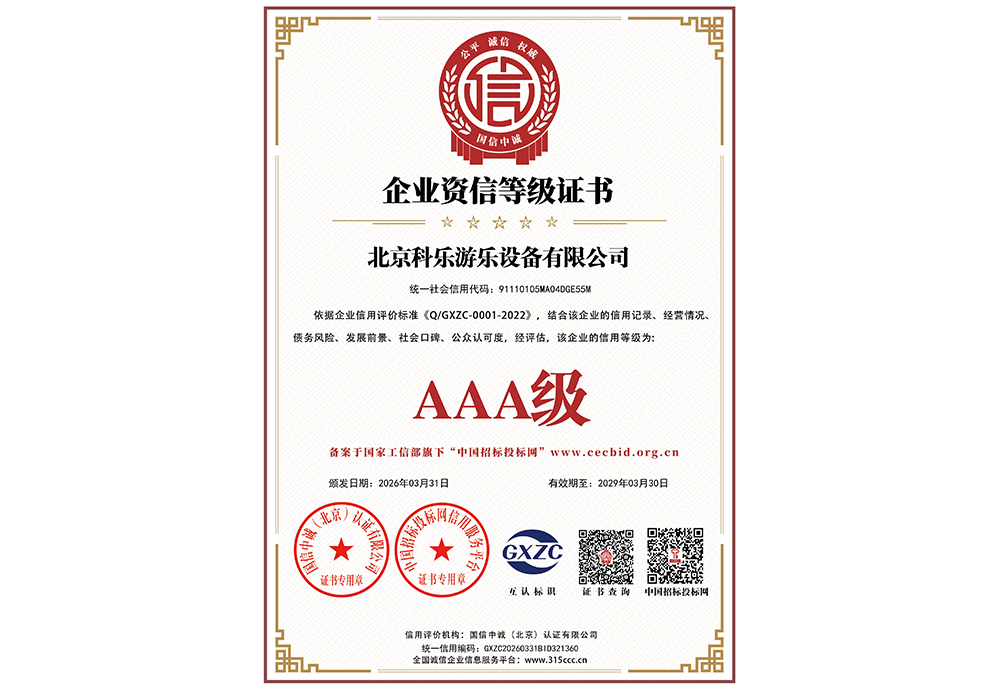 _企业资信等级证书_证书_中文133100_15